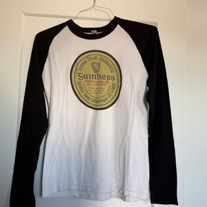 Gaelic Guinness Graphic White and Black and White Long Sleeve Shirt
